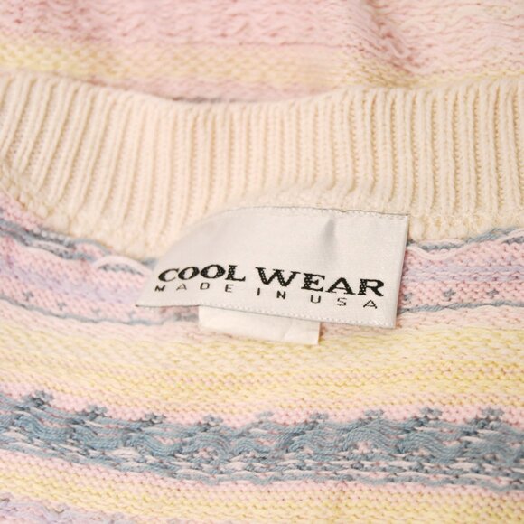 90s Cropped Sweater Vest (S) small vintage white pastel crop top preppy pastel - Picture 8 of 9